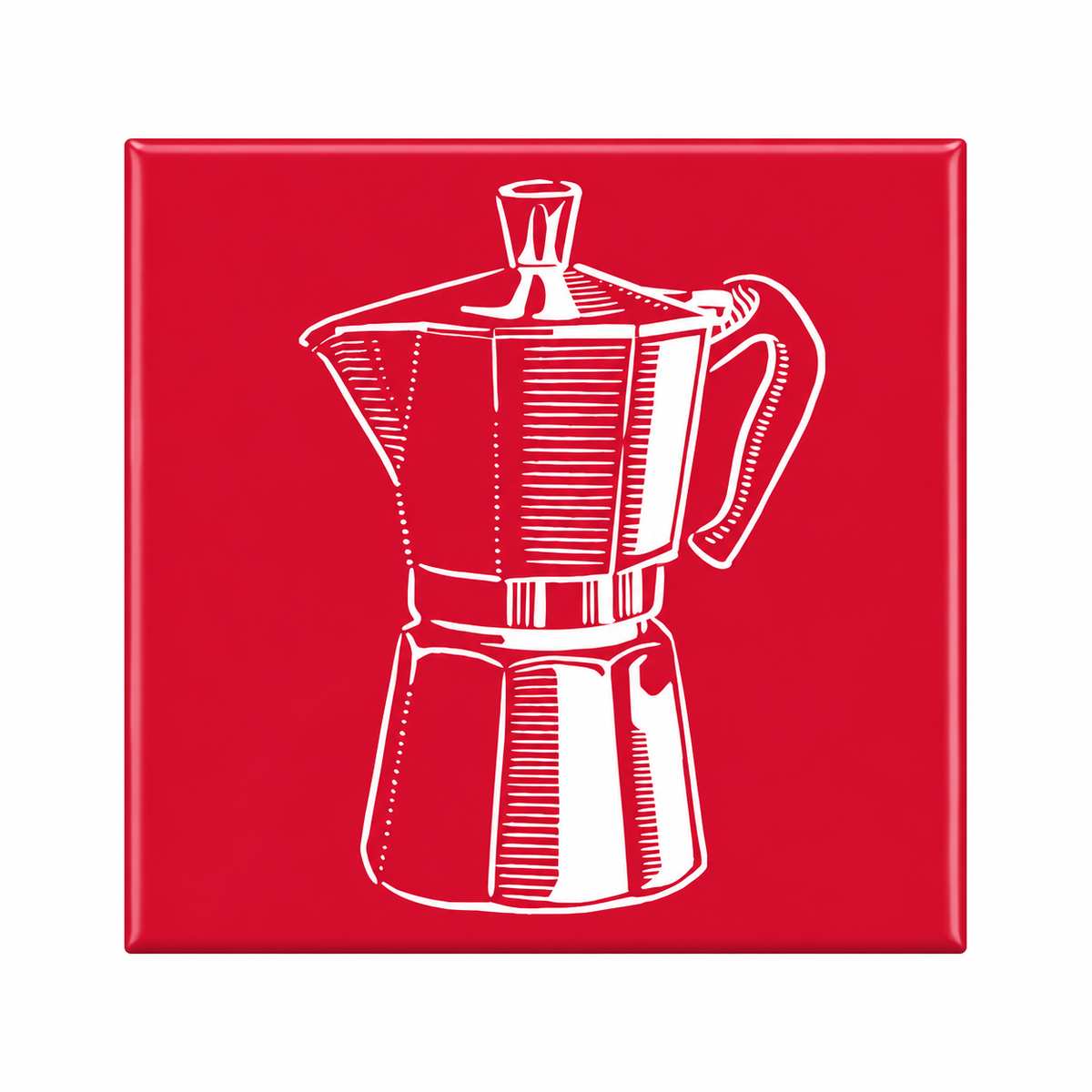 Red moka pot Italian coffee fridge magnet