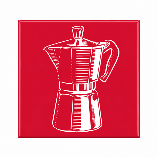 Red moka pot Italian coffee fridge magnet
