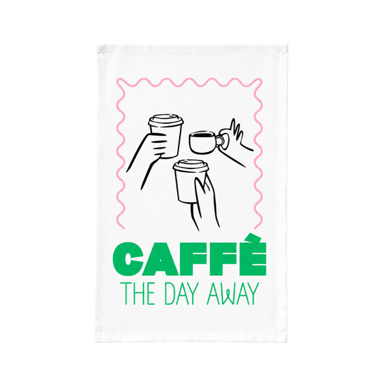Caffe All Day Italian coffee tea towel